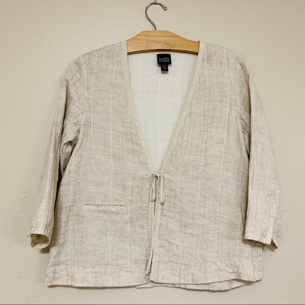 Eileen Fisher 100% linen Blazer/Jacket Size Small